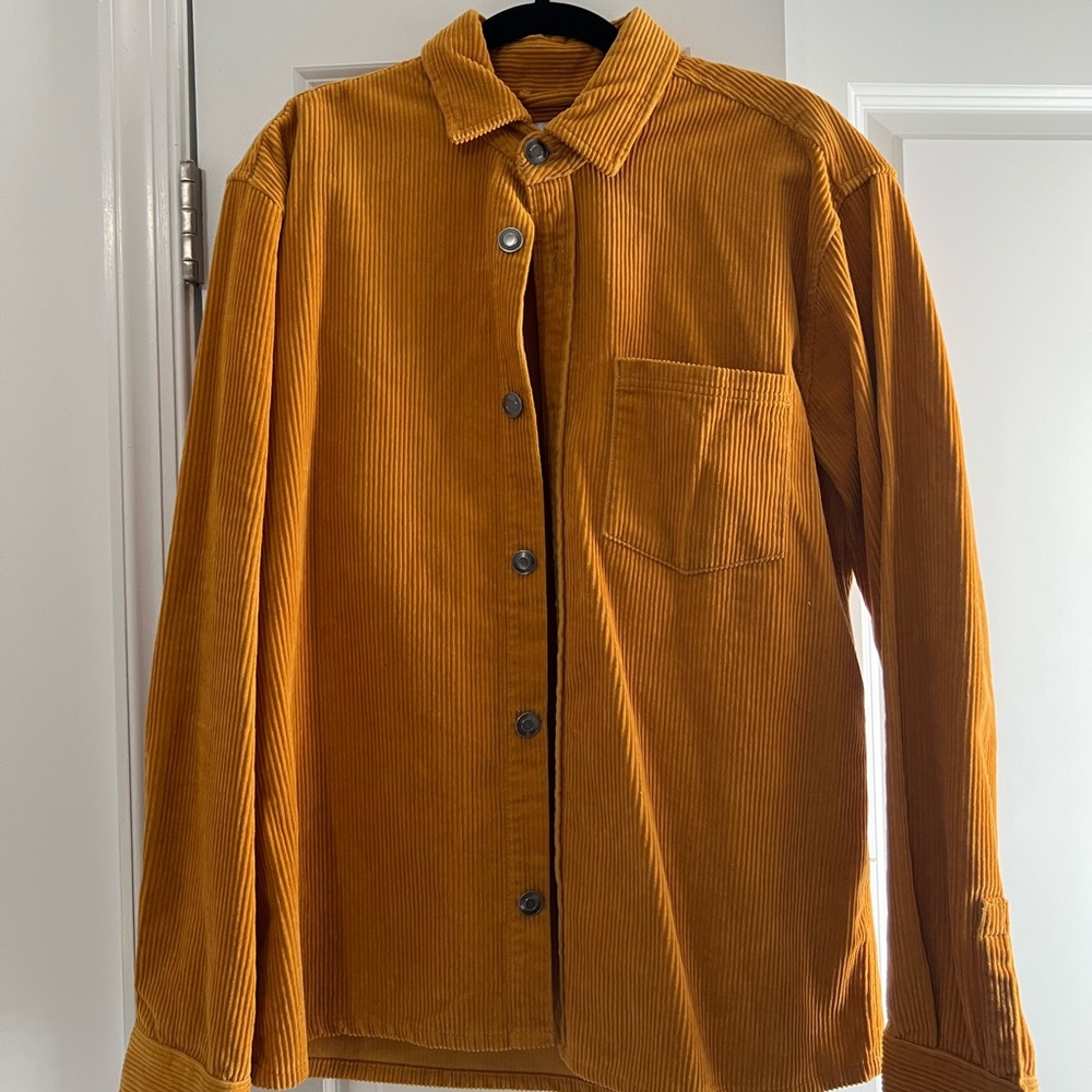 Zara Men's Mustard Yellow Corduroy Shirt